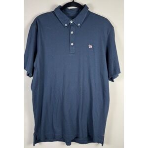 Southern Proper Mens Navy Blue Cotton Modal Stretch Polo Shirt Size Large